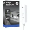 GE 2-Outlet 4ft. Surge Protector with USB Charging, White