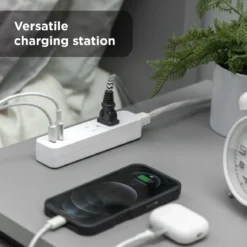 GE 2-Outlet 4ft. Surge Protector with USB Charging, White