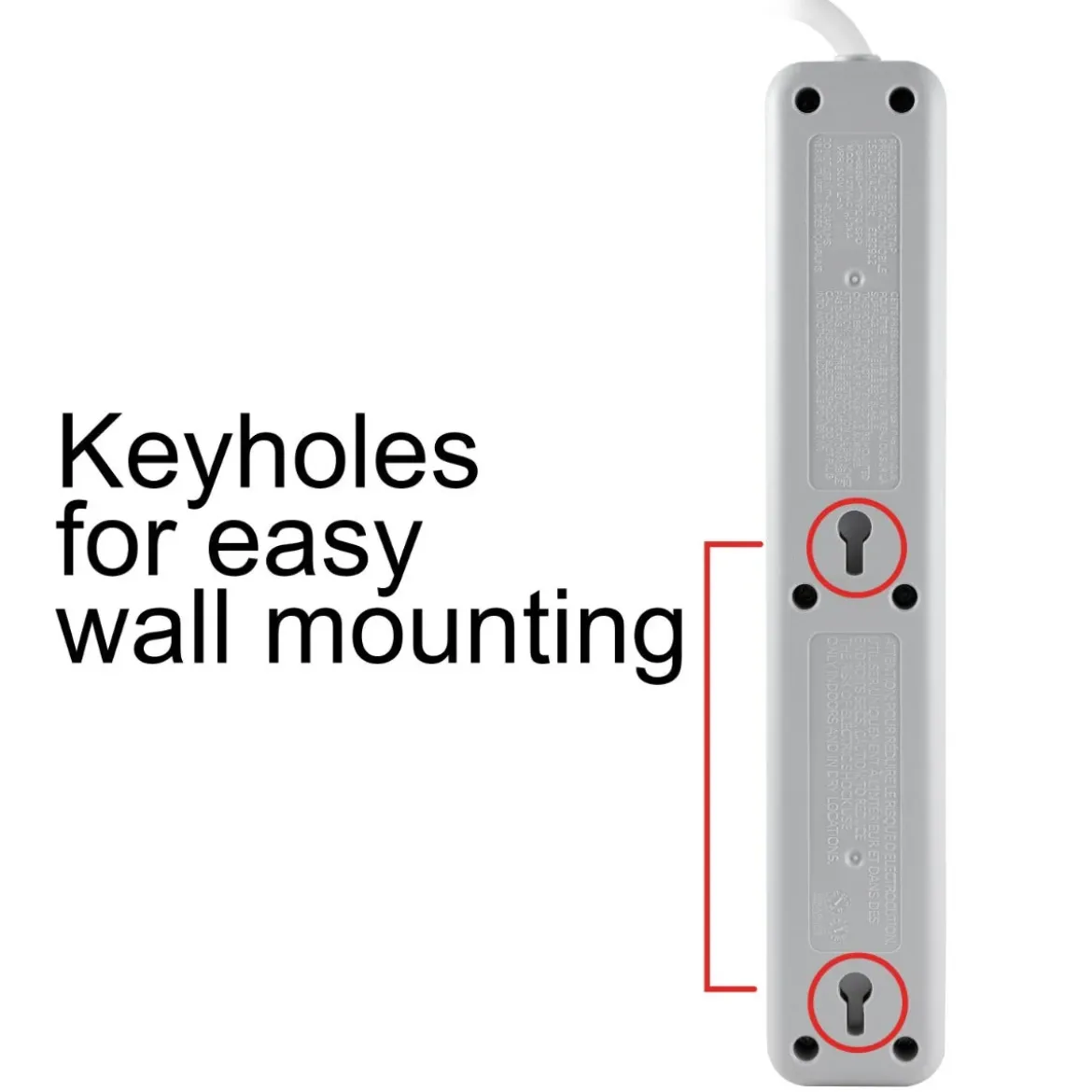 GE 6-Outlet 20ft. Surge Protector, White