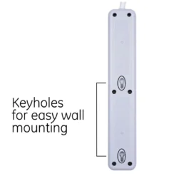 GE 6-Outlet 2ft. Surge Protector, White