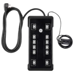 GE 12-Outlet 8ft. Surge Protector with 2-USB Tether, Black