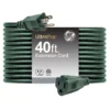 GE 1-Outlet Grounded Extension Cord, Outdoor, 40ft., 16AWG, Green