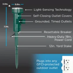 GE 6-Outlet Outdoor Yard Stake Timer