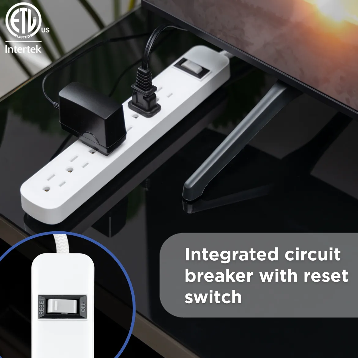GE 6-Outlet Surge Protector and 2-Outlet Surge Protector with 2 USB-C, 2ft and 245J, White, Combo Pack