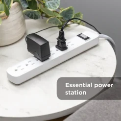 GE 6-Outlet Surge Protector and 2-Outlet Surge Protector with 2 USB-C, 2ft and 245J, White, Combo Pack