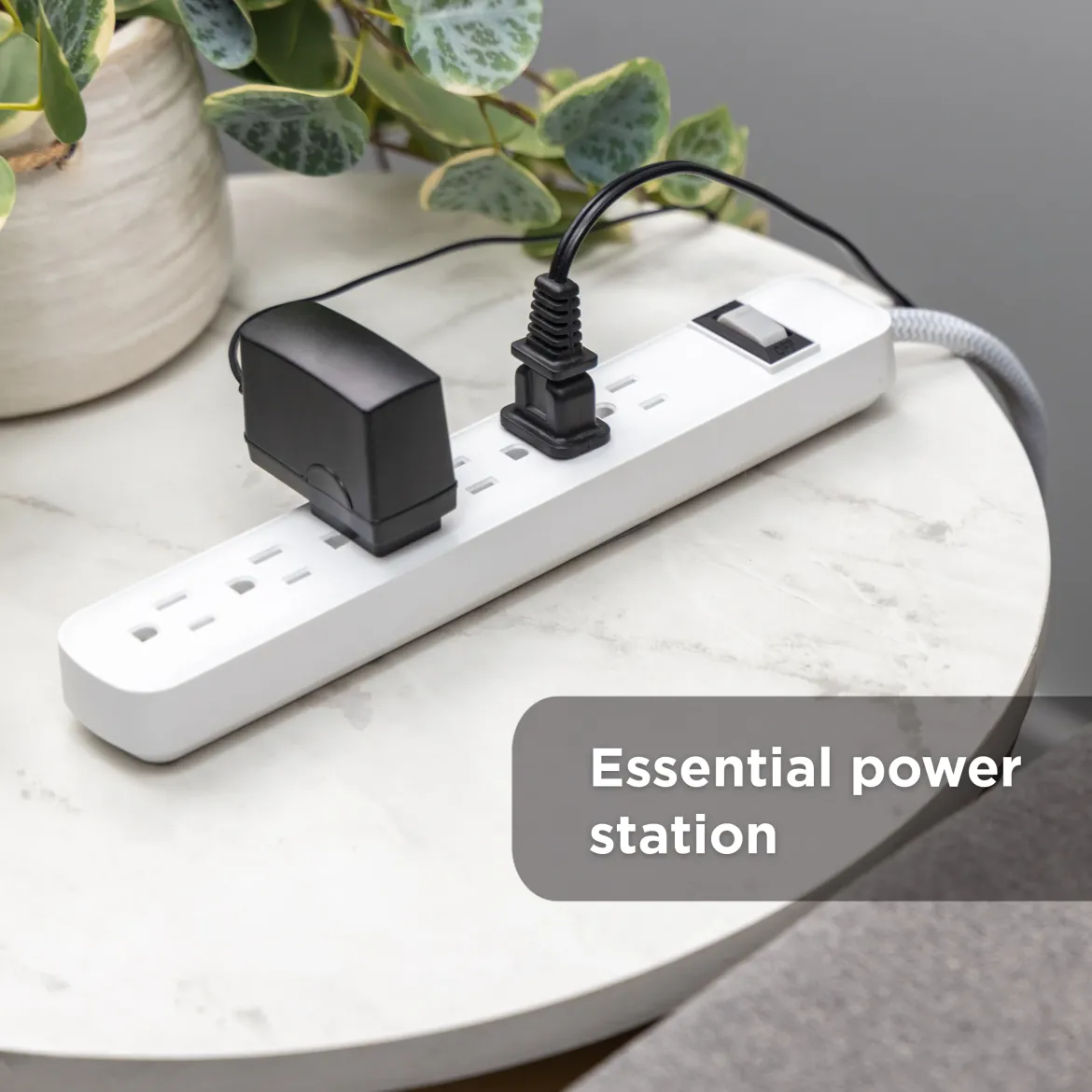 GE 6-Outlet Surge Protector and 2-Outlet Surge Protector with 2 USB-C, 2ft and 245J, White, Combo Pack