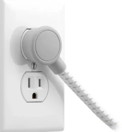 GE 3-Outlet Surge Protector with USB, 245 Joules, 1 USB-A & 1 USB-C Port, 4ft Braided Extension Cord, Flat Plug, White/Gray