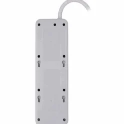 GE 7-Outlet 2-USB 4ft. Surge Protector with USB-C and Braided Cord, White