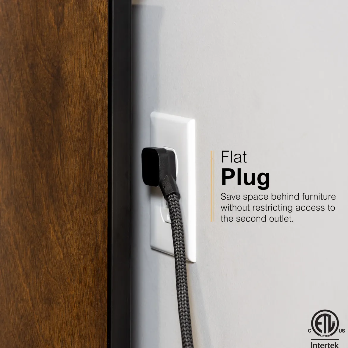 GE 8-Outlet 2-USB 3ft. Surge Protector with Adapter-Spaced Outlets, Black