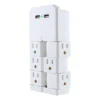 GE 6-Outlet 2-USB Wall Tap with Surge Protection and Swivel Outlets, White