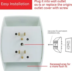 GE 6-Outlet Wall Tap, 5 Pack, White