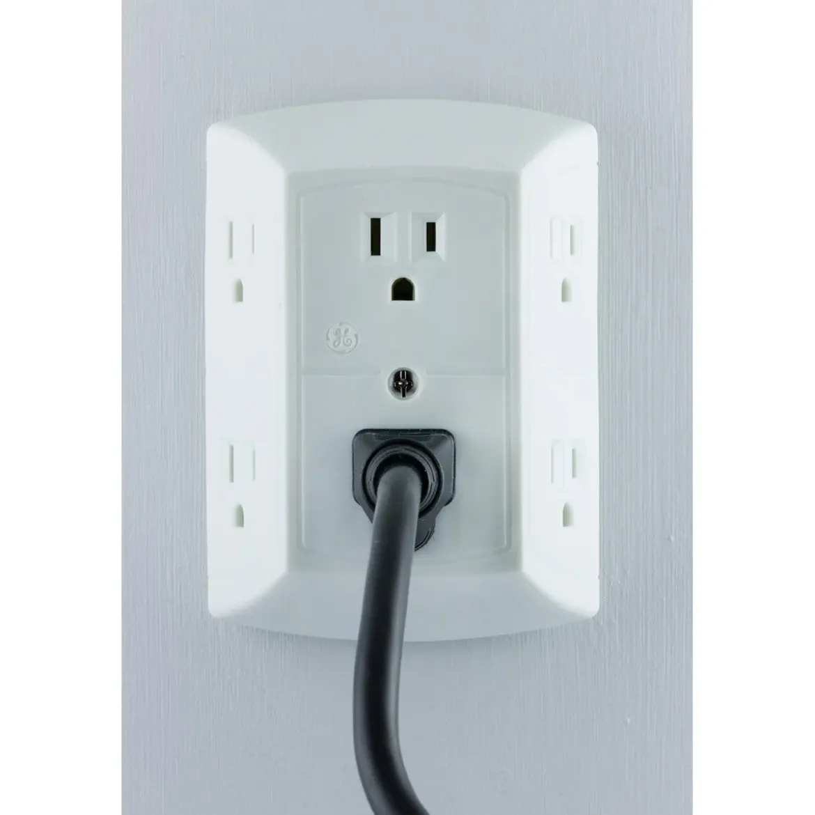 GE 6-Outlet Wall Tap, 2 Pack, White