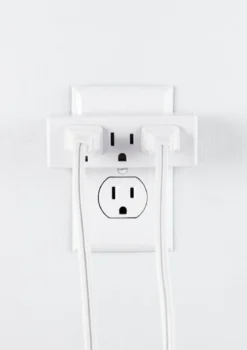 GE 3-Outlet Wall Tap, White