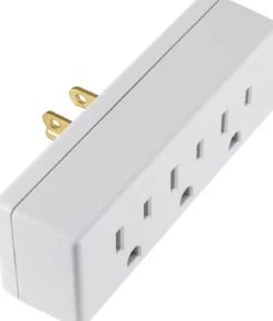 GE 3-Outlet Wall Tap, White