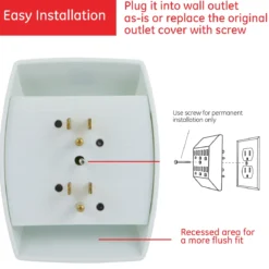 GE 6-Outlet Wall Tap, White