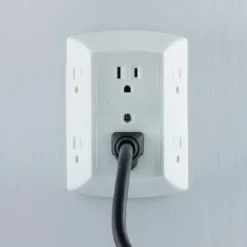GE 6-Outlet Wall Tap, White