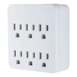 GE 6-Outlet Wall Tap with Surge Protection, White