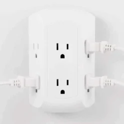 GE 6-Outlet Wall Tap with Surge Protection, White