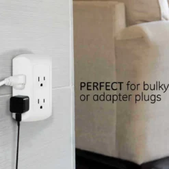 GE 6-Outlet Wall Tap with Surge Protection, White
