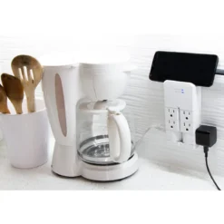GE 6-Outlet Wall Tap with Surge Protection and Swivel Outlets, White