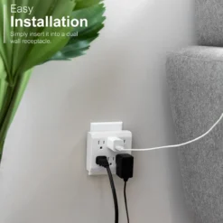 GE 6-Outlet Wall Tap with Surge Protection, White