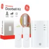 GE Plug-In 8-Chime Wireless Door Chime Kit with 2-Push Buttons, White