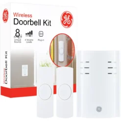 GE Plug-In 8-Chime Wireless Door Chime Kit, White