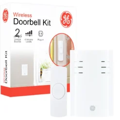 GE Plug-In 2-Chime Wireless Door Chime Kit, White