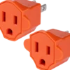 GE Polarized Grounded Adapter, 2 Pack, Orange