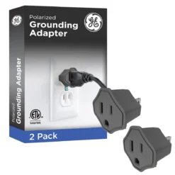 GE Polarized Grounded Adapter, 2 Pack, Gray