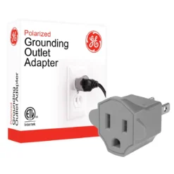 GE Polarized Grounded Adapter, Gray