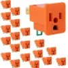GE Polarized Grounding Adapter 1-Outlet Orange