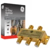 GE Pro Digital 4-Way Coaxial Splitter, Gold