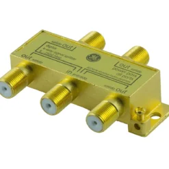 GE Pro Digital 4-Way Coaxial Splitter, Gold