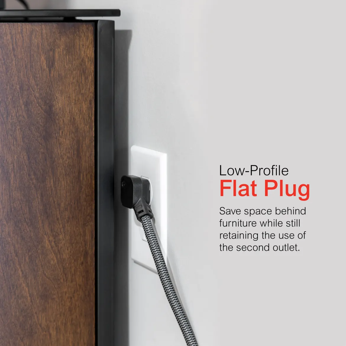 GE Pro Extension Cord with Surge Protection, 15ft., 3-Outlet Surge Black/Gray