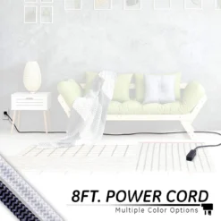 GE Pro 3-Outlet 8ft. Braided Extension Cord, Black