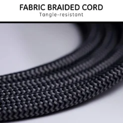 GE Pro 3-Outlet 8ft. Braided Extension Cord, Black
