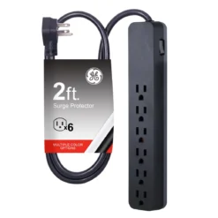 GE Pro 6-Outlet 2ft. Surge Protector, Black