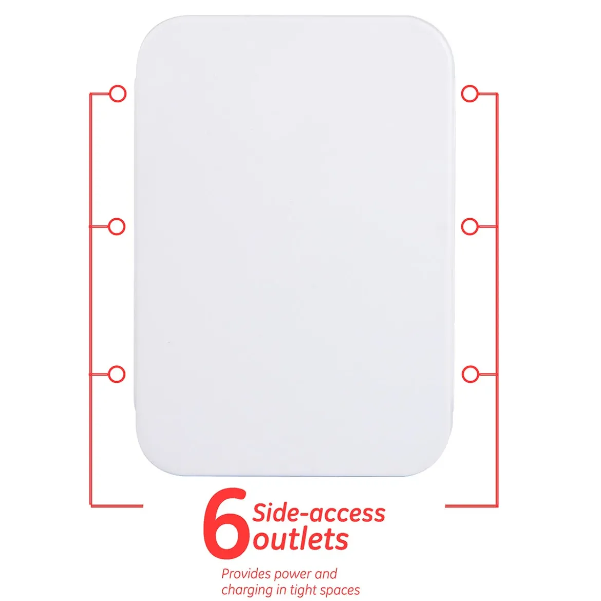 GE Pro 6-Outlet Wall Tap with Surge Protection, White