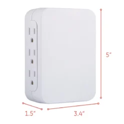 GE Pro 6-Outlet Wall Tap with Surge Protection, White