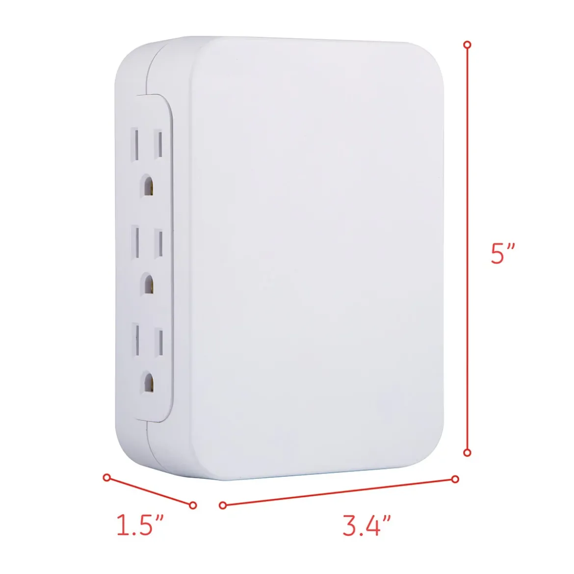 GE Pro 6-Outlet Wall Tap with Surge Protection, White