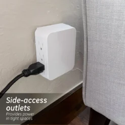GE Pro 6-Outlet Wall Tap with Surge Protection, White