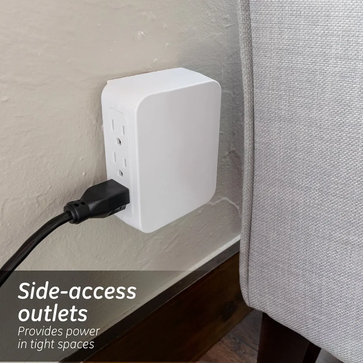 GE Pro 6-Outlet Wall Tap with Surge Protection, White