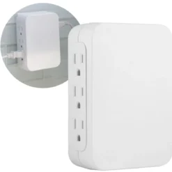 GE Pro 6-Outlet Wall Tap with Surge Protection, White