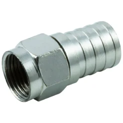 GE RG6 Crimp-On F-Type Connectors, Silver, 2 Pack