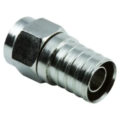 GE RG6 Crimp-On F-Type Connectors, Silver, 2 Pack