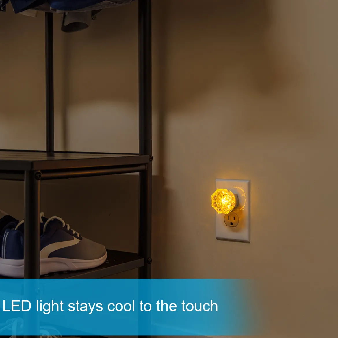 GE SleepLite Jewel Always On LED Night Light, Amber, 2 Pack