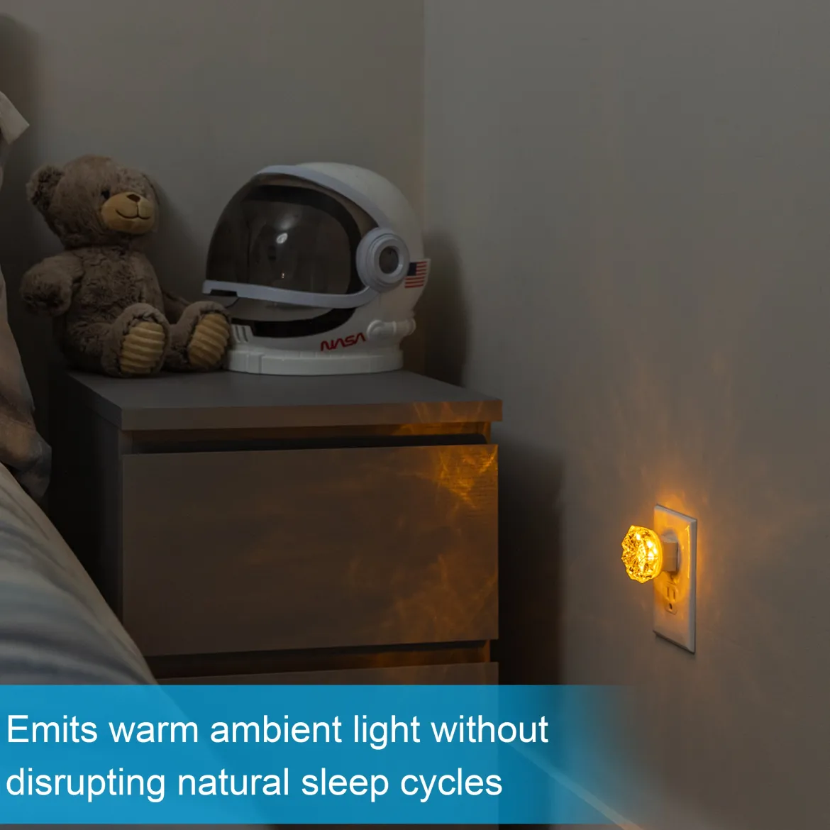 GE SleepLite Jewel Always On LED Night Light, Amber, 4 Pack