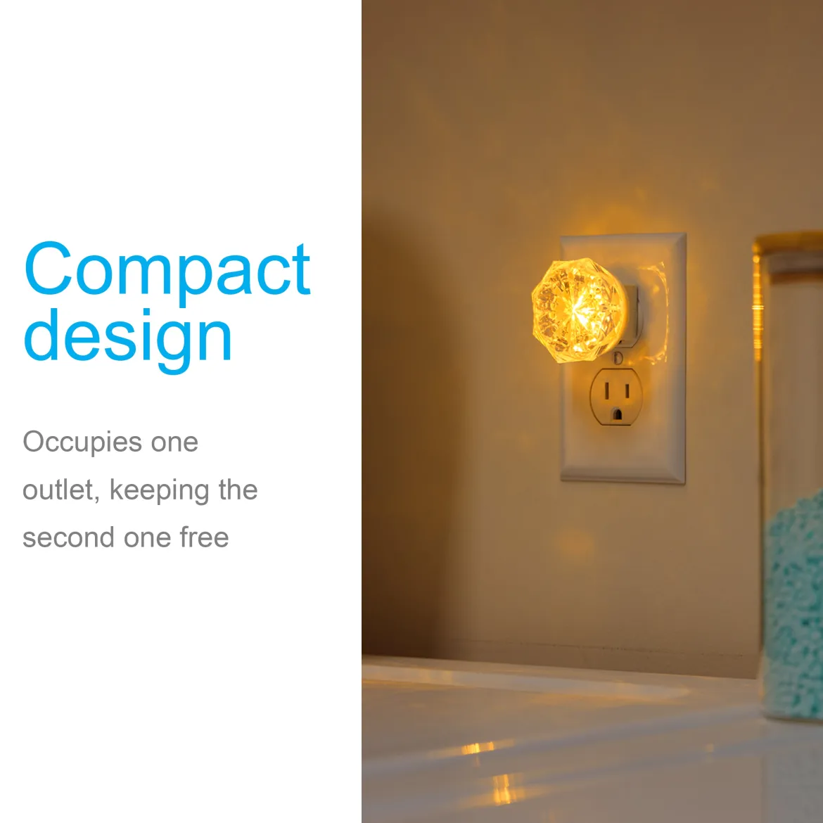 GE SleepLite Jewel Always On LED Night Light, Amber, 4 Pack