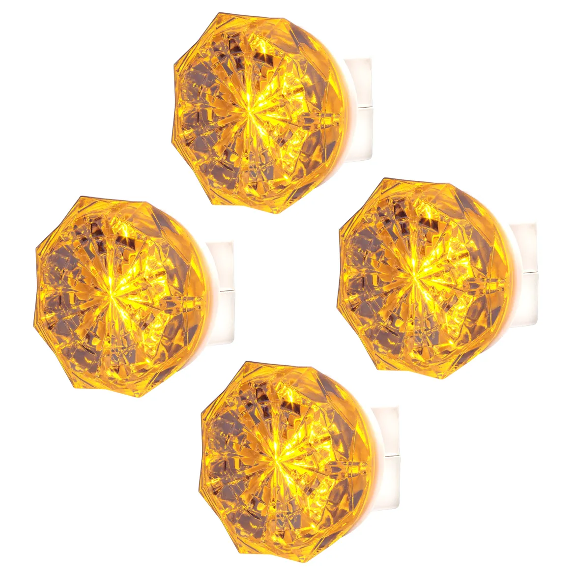 GE SleepLite Jewel Always On LED Night Light, Amber, 4 Pack